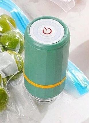 Вакуумный упаковщик vacuum sealer для дома, бирюзовый | сохраняет свежесть продуктов