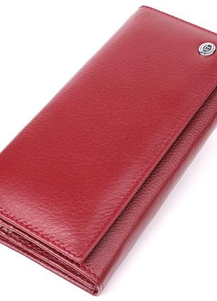Элегантный кошелек для женщин с монетницей из натуральной кожи st leather 23107 бордовый