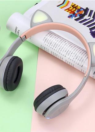 Безпровідні навушники cat ear p47 з led підсвіткою вушок bluetooth
