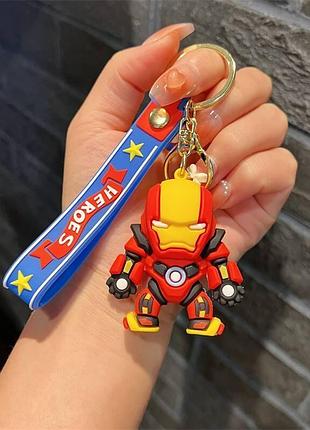 Брелок "залізна людина", "marvel" 12см, силіконовий, з карабіном