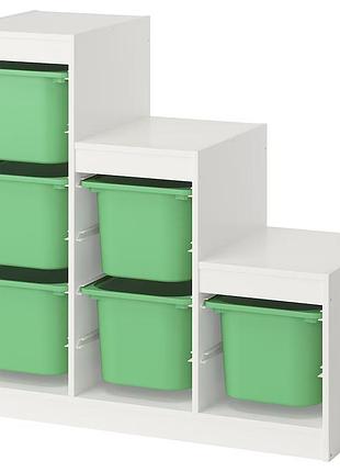 Стеллаж trofast с контейнерами 99x44x94 cm ikea 795.733.26