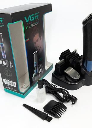 Беспроводной триммер для стрижки и бритья vgr, машинка для стрижки волос с акамулятором qi-25