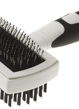 Двусторонняя щетка для собак и кошек со средней и длинной шерстью ferplast gro 5765 premium