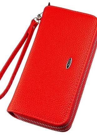 Кошелек женский из зернистой экокожи kivi 19044 ярко-красный