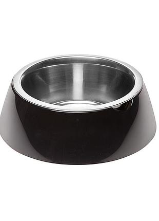 Стальная миска для кошек и собак в комплекте с пластиковой подставкой ferplast jolie small 0.5 л