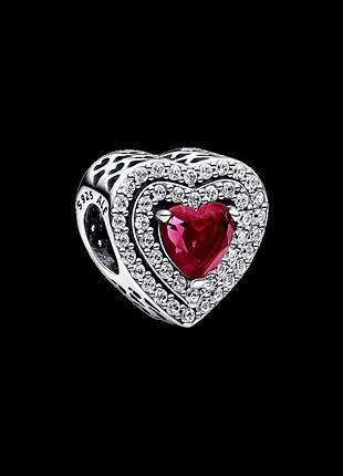 Серебряный шарм пандора "блестящее сердце" 799218c02