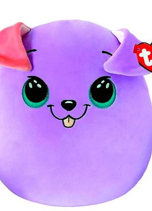 М'яка іграшка ty squish-a-boos фіолетовий пес "bitsy" 20см