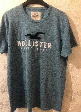 Футболка чоловіча hollister голубого кольору
