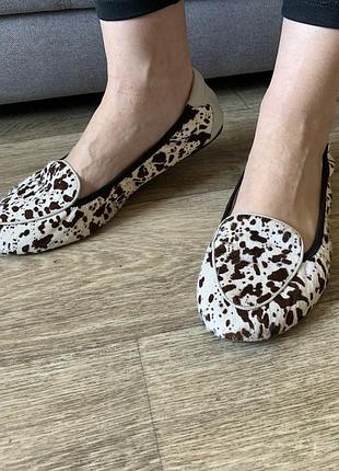Жіночі шкіряні балетки cocorose london р.40-41 хутро поні