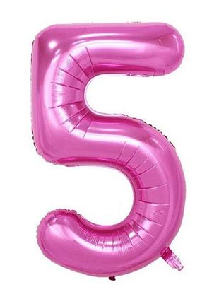 Фольгированная цифра "5", розовая - 70 см (32 дюйма)