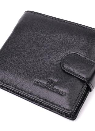 Гаманець для чоловіків зручного розміру з натуральної шкіри st leather 22463 чорний