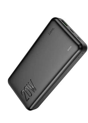 Внешний аккумулятор power bank hoco j87a tacker 20000mah быстрая зарядка pd 20w + qc 3.0 black