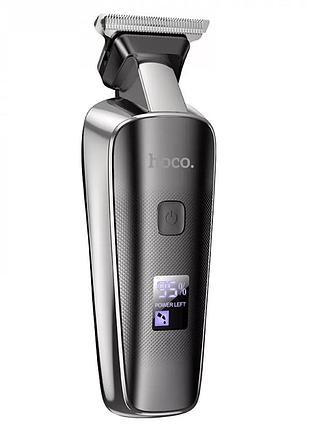 Машинка аккумуляторная для стрижки волос hoco diamond hp23 чёрная с эргономичным корпусом и led-дисплеем