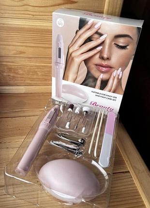 Фрезер для манікюру та педикюру beauty manicur pedicur set, домашній набір