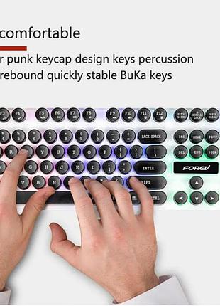 Игровой комплект клавиатуры и мыши forev fv-q90 с rgb подсветкой