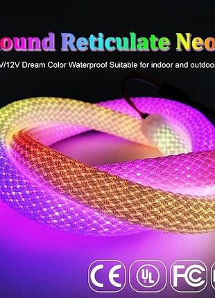 Умная неоновая светодиодная лента wi-fi rgb 5в, 50 диодов/м, ip67, пульт, управление со смартфона