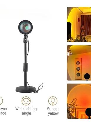 Проекційний світильник sunset lamp для створення ефекту заходу сонця та світанку, usb led лампа
