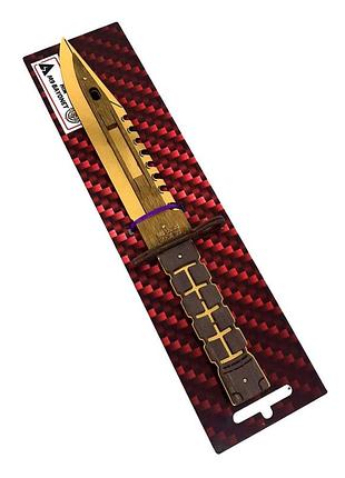 Ніж дерев'яний so-2 "m-9 bayonet" gold, на планш. 28*7см, сувенір декор, україна