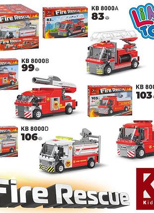 Конструктор limo toy пожарна машина,від 83 до106 дет, ціна за 1шт, 4 види, в дисплеї, 28*21*21см (72шт)