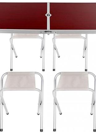 Стол раскладной туристический и 4 стула для пикника folding table dt-4251