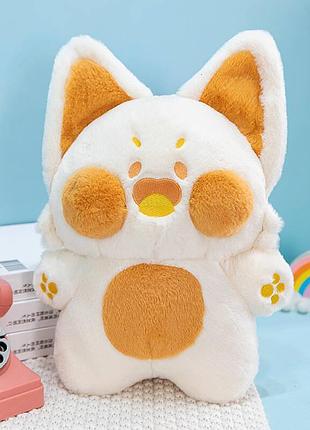 М'яка іграшка "дуду кіт", коричнево-білого кольору, 35см, тм dreamtoys