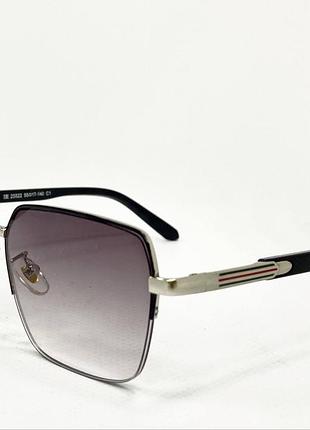 Окуляри для корекціі зору жіночі в металевій обзорній напівобідковій оправі з градієнтним тонуванням лінз