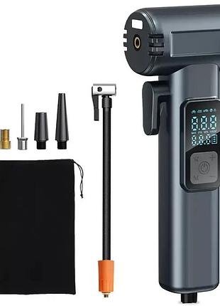 Портативний компресор автомобільний sw-201b 150 psi з powerbank та дисплеєм
