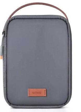 Сумка-органайзер wiwu minimalist travel pouch для гаджетов и аксессуаров gray
