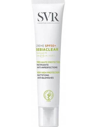 Сонцезахисний матовий крем для жирної шкіри spf 50 svr sebiaclear