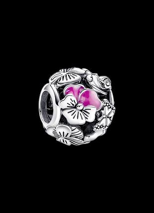 Серебряный шарм пандора друзья фиалки 790759c01