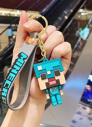 Брелок подвеска на рюкзак minecraft майнкрафт 3d steve