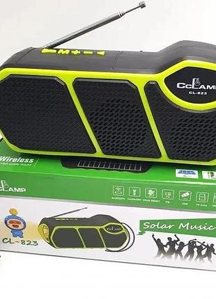 Портативный солнечный фонарь с fm радио и bluetooth solar cclamp cl-823