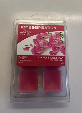 Ароматизовані  воскові кубики (wax melts) від бренду yankee candle із серії "home inspiration", аромат "simply sweet pea".