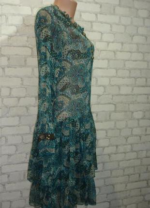 Шифоновое платье с металлическими пуговицами  c кружевом  "yoshi" 44-46 р3 фото