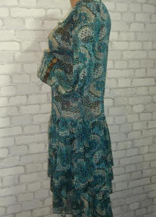 Шифоновое платье с металлическими пуговицами  c кружевом  "yoshi" 44-46 р6 фото