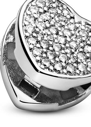 Серебряный шарм пандора "сердце pave" 798684c01