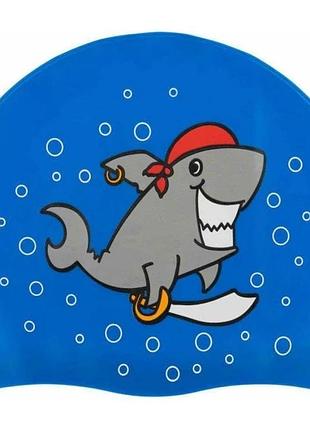 Шапочка детская для плавания бассейна акула aqua speed kiddie shark 1783