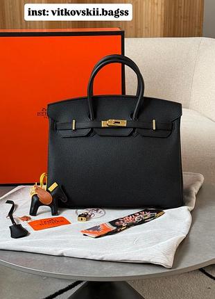 Сумка birkin 35 black/gold🖤