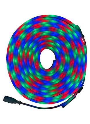 Светодиодная герметичная неоновая лента neon led 12в-220в ip65 с блоком питания и пультом 5м разноцветная