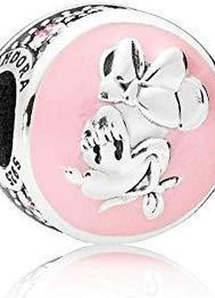 Серебряный шарм пандора disney "vintage minnie" 797170en96