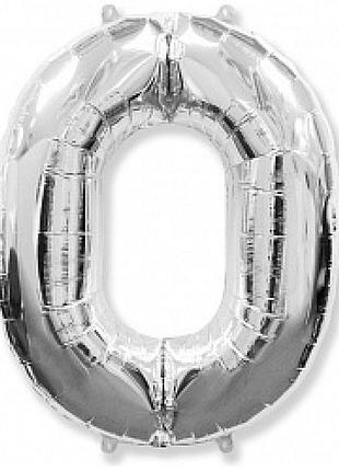 Фольгированная цифра "0" flexmetal серебро - 100 см (42 дюйма)