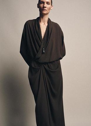 Сукня zara, zw collection draped dress, сукня кімоно zara