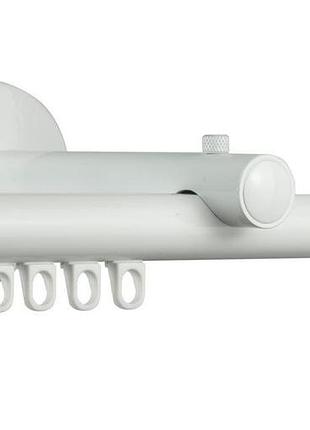 Zegar карниз для штор однорядный техно 20 белый импрессионный , заглушка 325см.