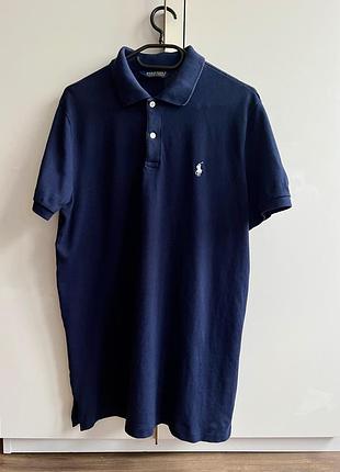 Футболка поло polo ralph lauren golf м темно синій колір лого вишите