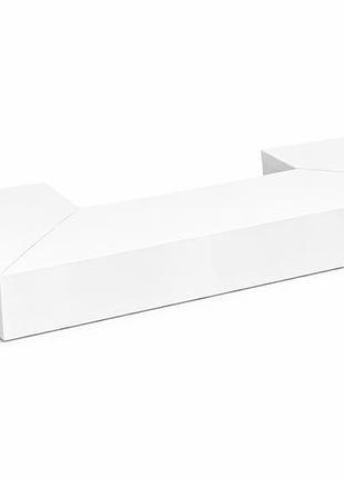 Карниз стельовий алюмінієвий дворядний з кутами та декоративною фасадною планкою arlinia білий