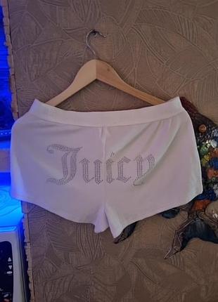 Шорти juicy couture women's sleep and lounge velvet fleece dolphin shorts  білі розмір м