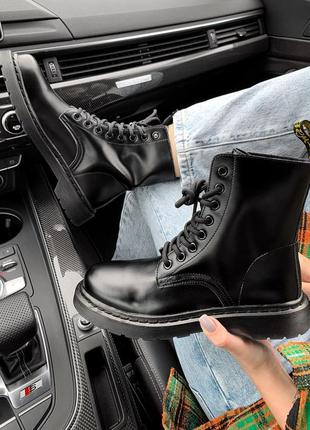 Черевики dr. martens mono black ботинки зимние с мкхом veteroogjes