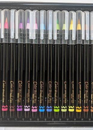 Акварельні маркери на водяній основі aihao brush pen у пластиковому контейнері 18 кольорів wb910 color brush pen
