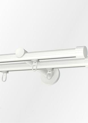 Двухряный стеновой импрессионный карниз аресто белый комплект заглушка 375см.
