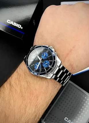 Часы мужской casio оригинал стальной черный времена мужские